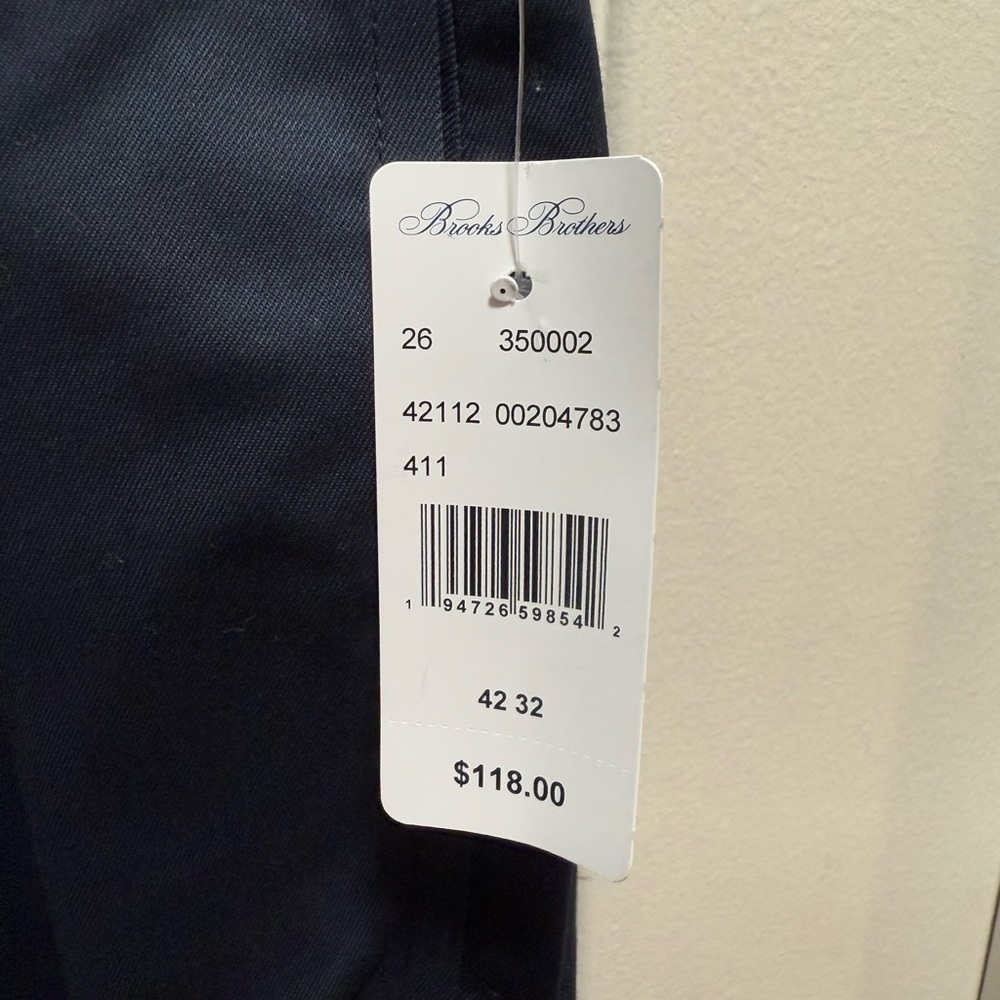 Brooks Brothers Men's Navy Dress Pants - Lightweight Regular Cut - Picture 3 of 13